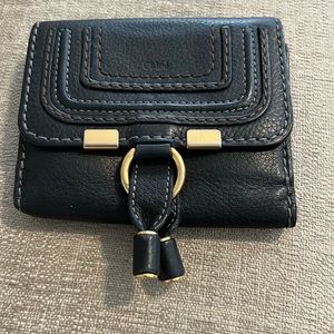 Chloe Marcie black wallet with gold hardware. Genuine calfskin leather EUC